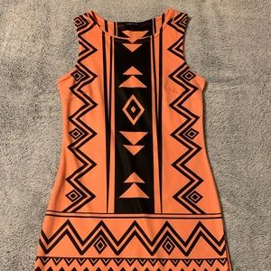 Cute Fitted Coral Dress - Size Medium